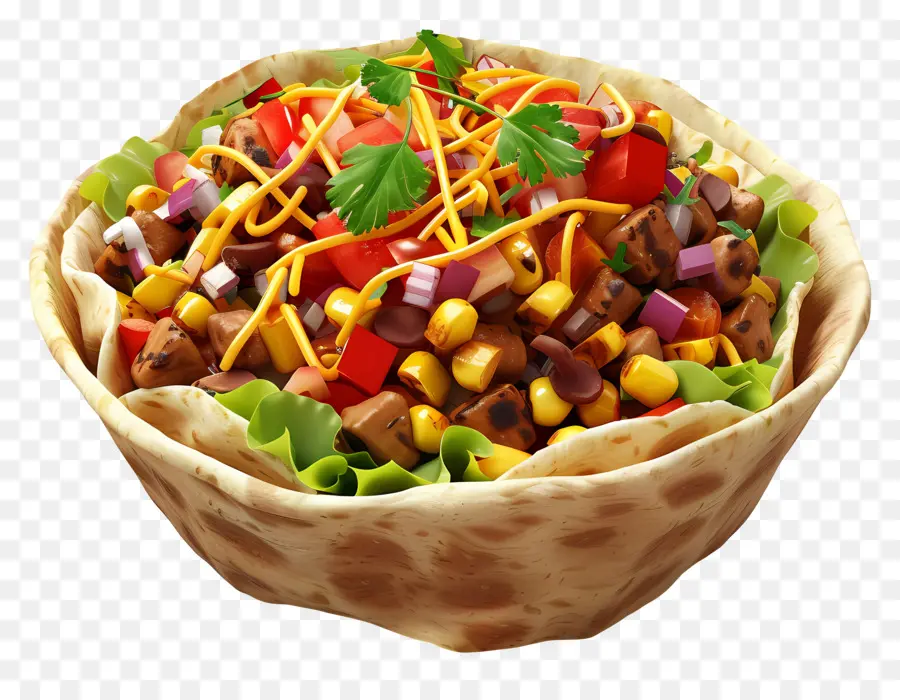 Mangkuk Burrito，Salad Taco PNG