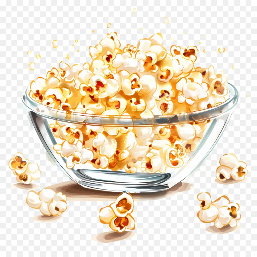 Semangkuk Popcorn，Jagung Meletus PNG