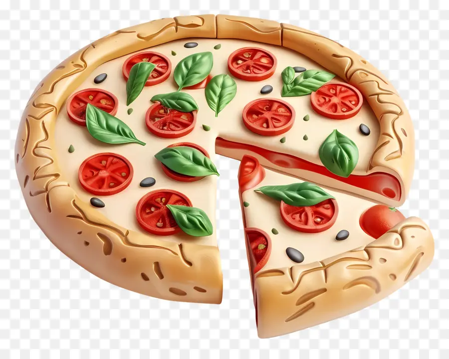 Pizza Margherita，Pizza PNG