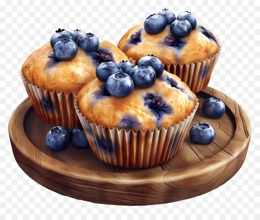 Muffin Blueberry，Dipanggang PNG