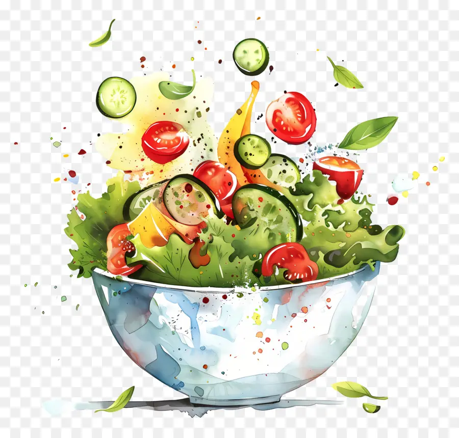 Salad Segar，Salad Berdaun PNG