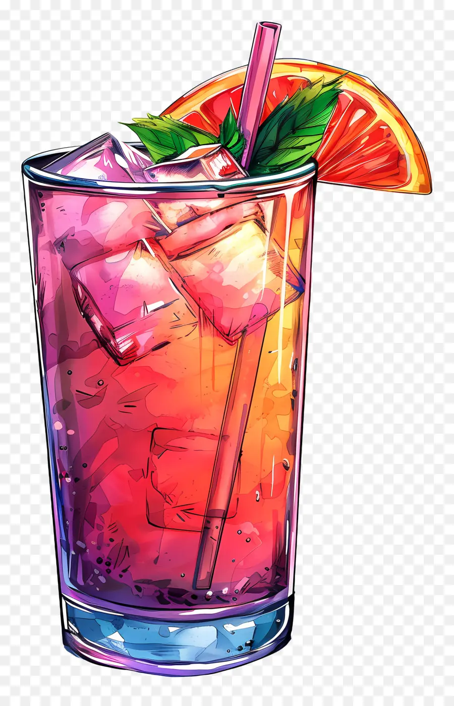 Koktail Dengan Es，Minum PNG