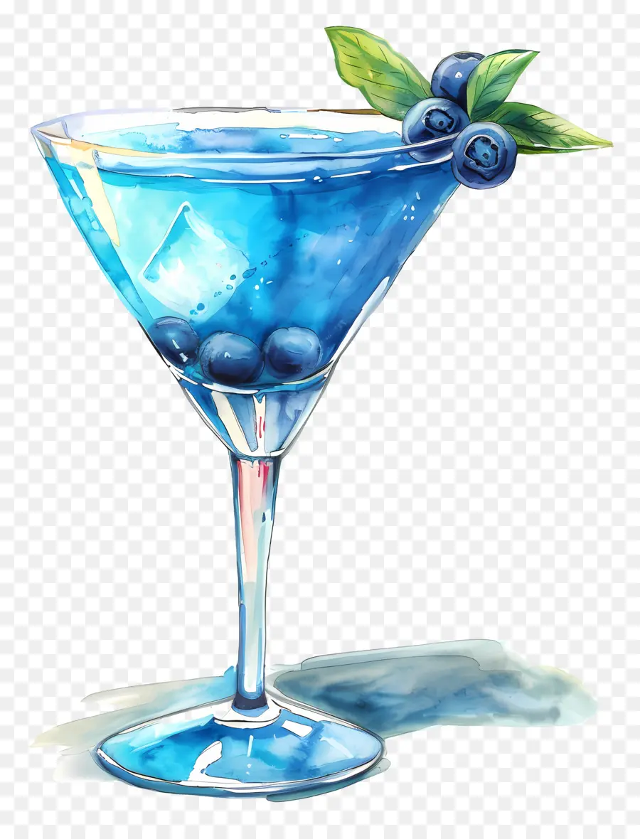 Koktail Biru，Minuman Biru PNG