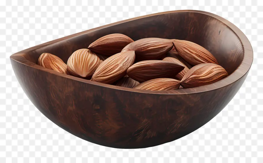 Mangkuk Almond，Mangkuk Kayu PNG