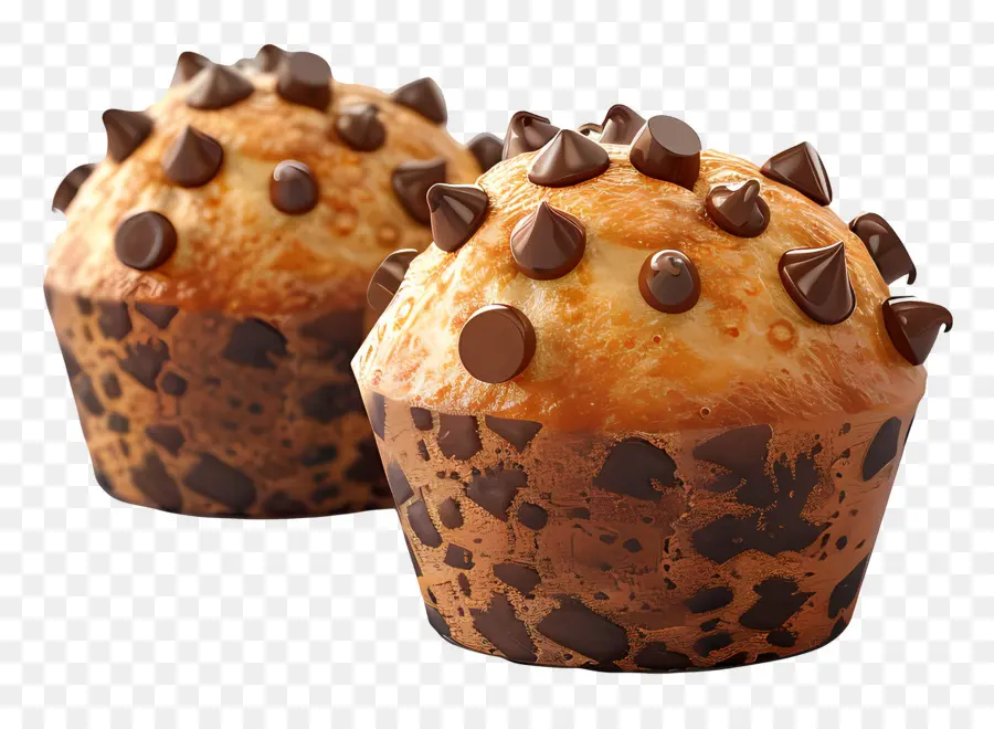 Muffin Keping Coklat，Dipanggang PNG