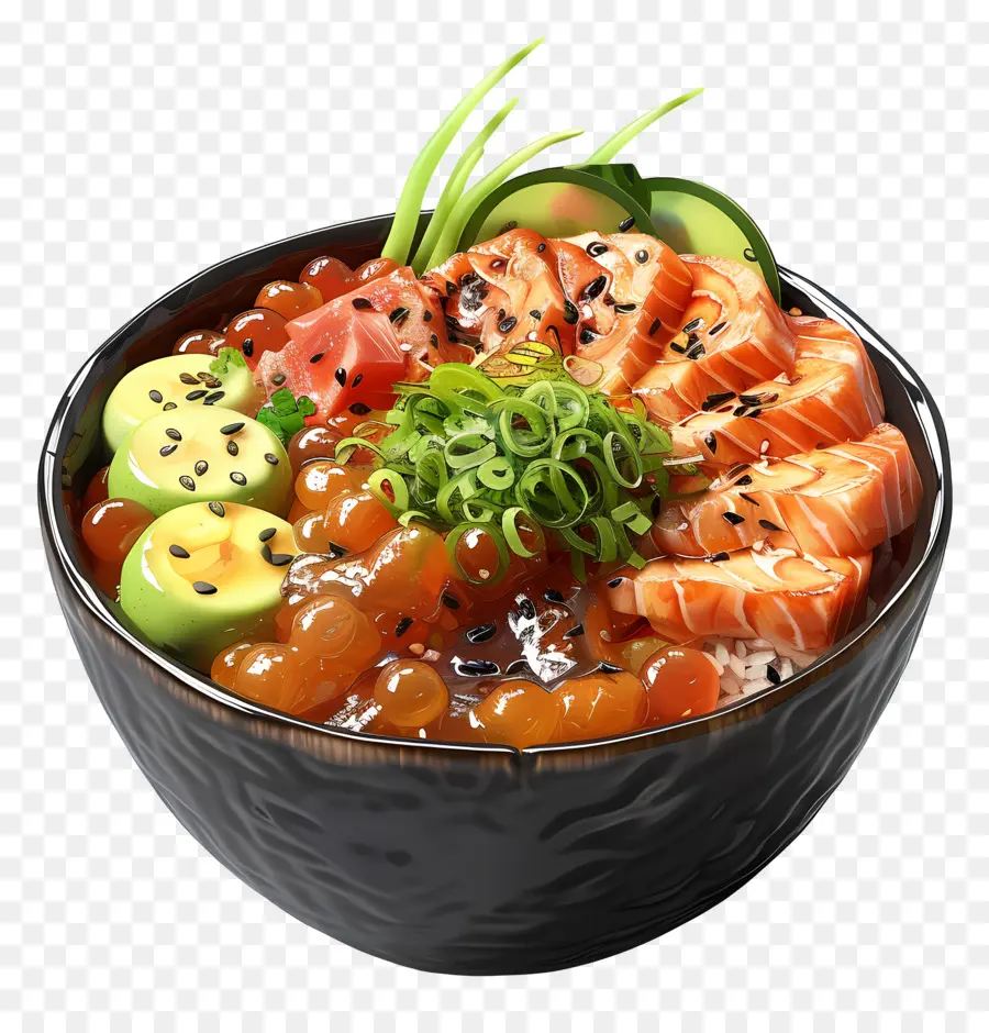 Mangkuk Poke，Mangkuk Sushi PNG