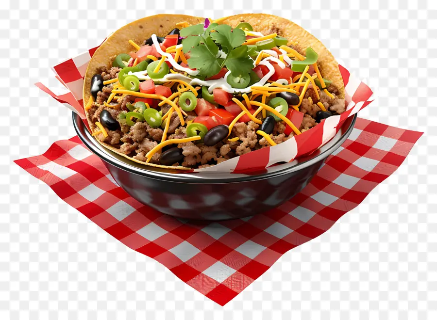 Mangkuk Burrito，Salad Taco PNG