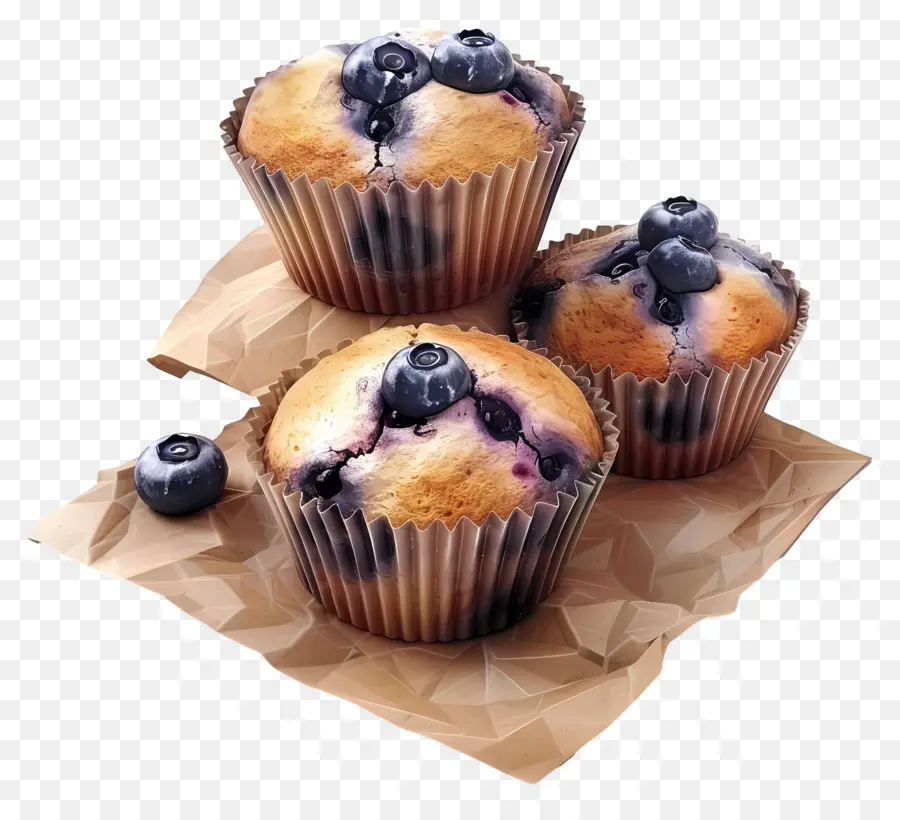 Muffin Blueberry，Dipanggang PNG