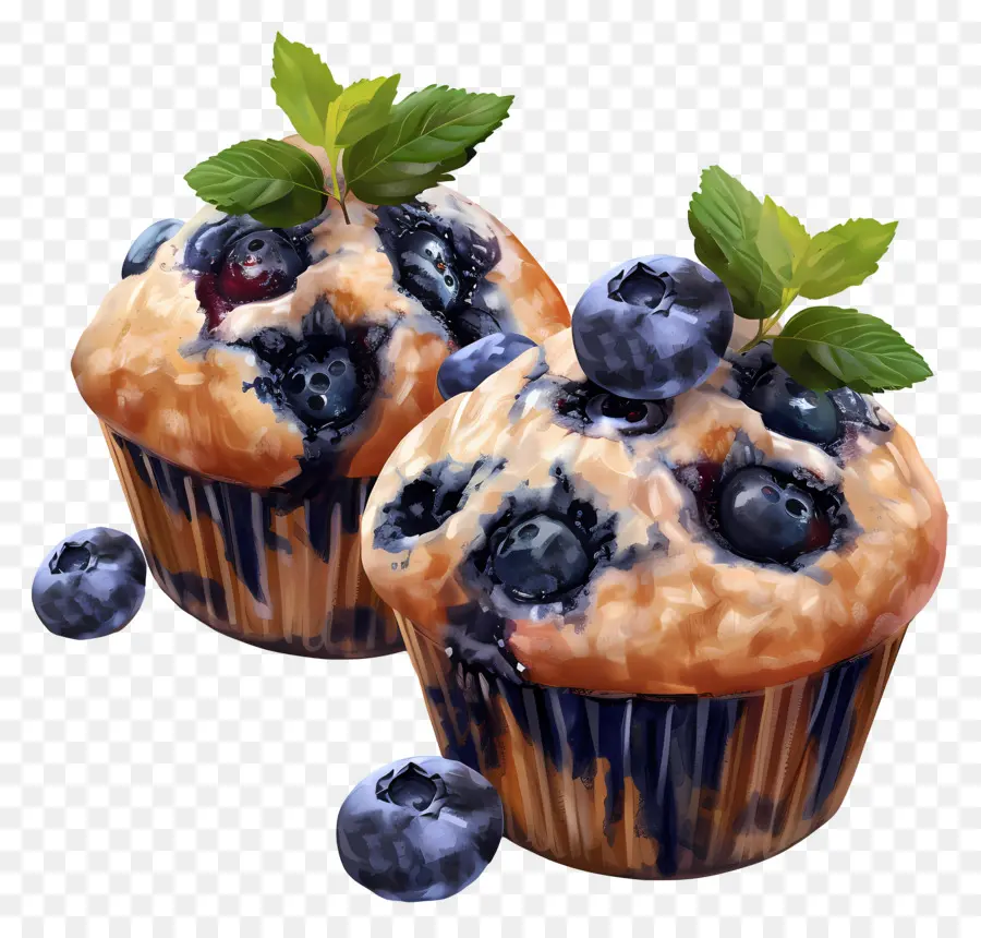 Muffin Blueberry，Kue Mangkuk PNG