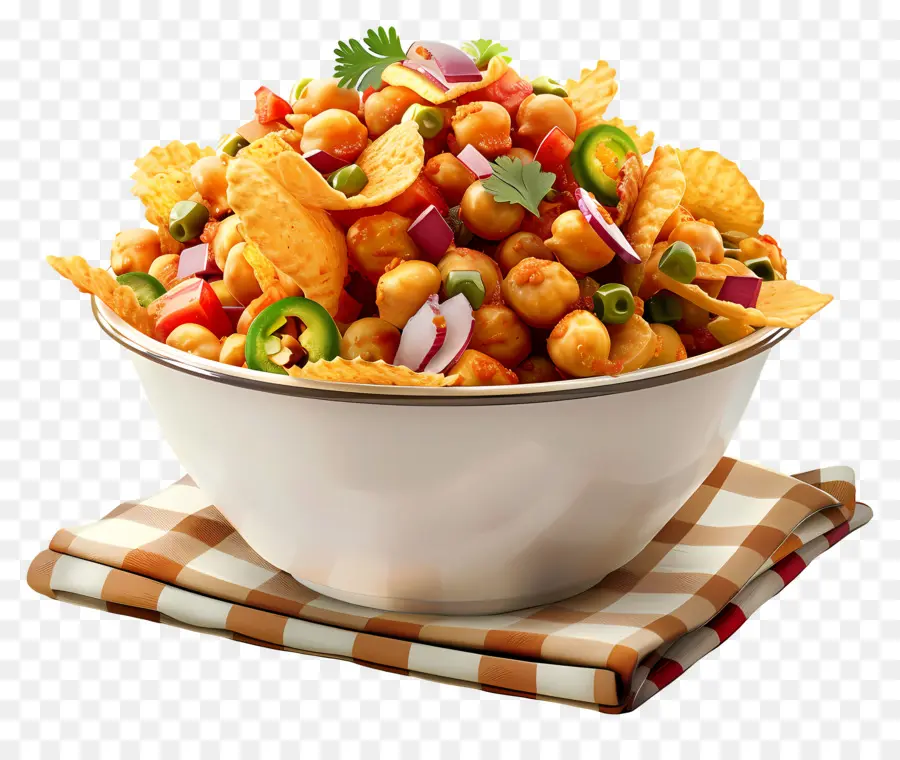 Mangkuk Chana Chaat，Mangkuk Makanan Ringan PNG