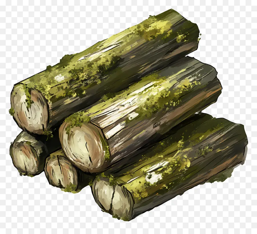 Log Berlumut，Log PNG