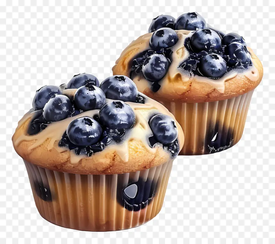 Muffin Blueberry，Dipanggang PNG