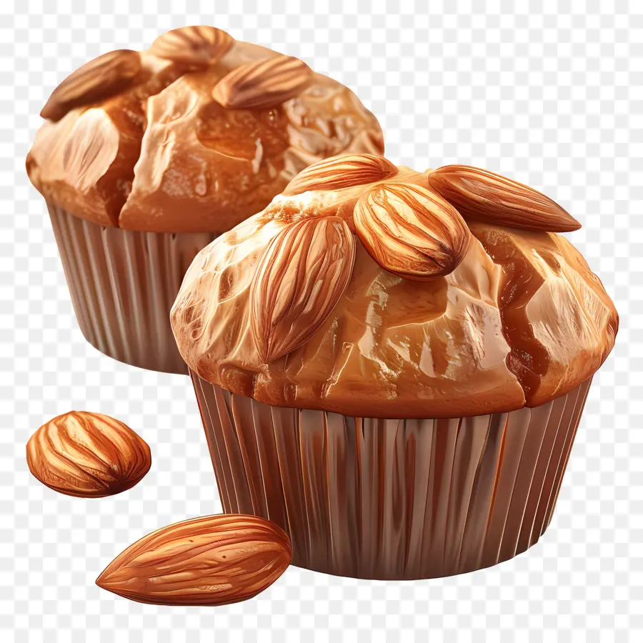 Muffin Almond，Hidangan Penutup PNG