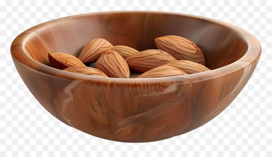 Mangkuk Almond，Mangkuk Kayu PNG