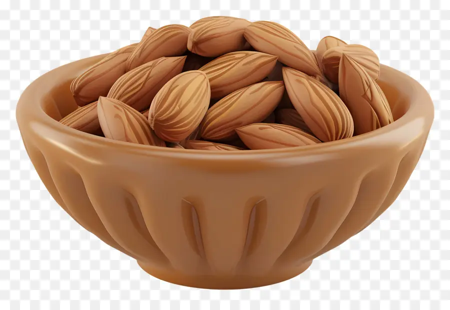 Mangkuk Almond，Kacang Almond PNG