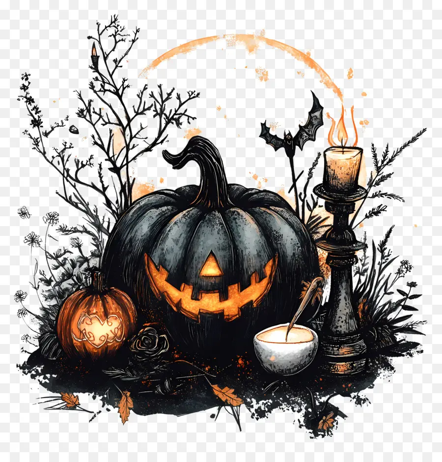 Samhain，Labu Hitam PNG