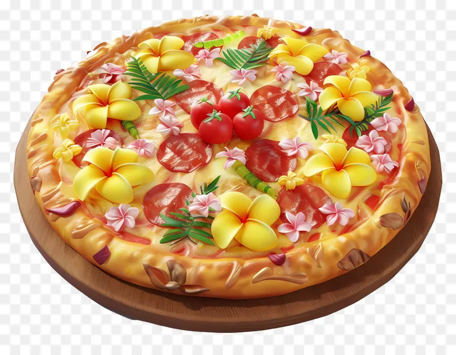 Pizza Hawaii，Pizza Dekoratif PNG