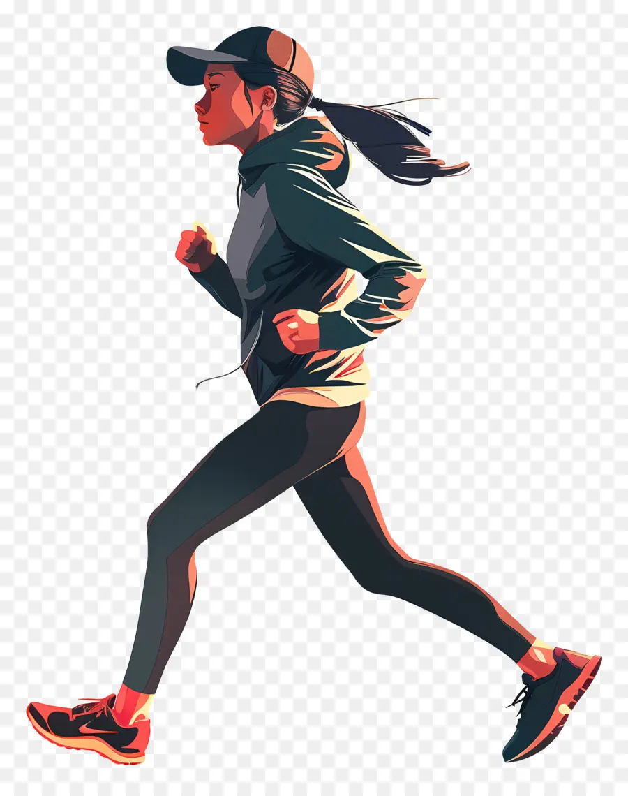 Wanita Jogging，Pelari Berwarna Warni PNG