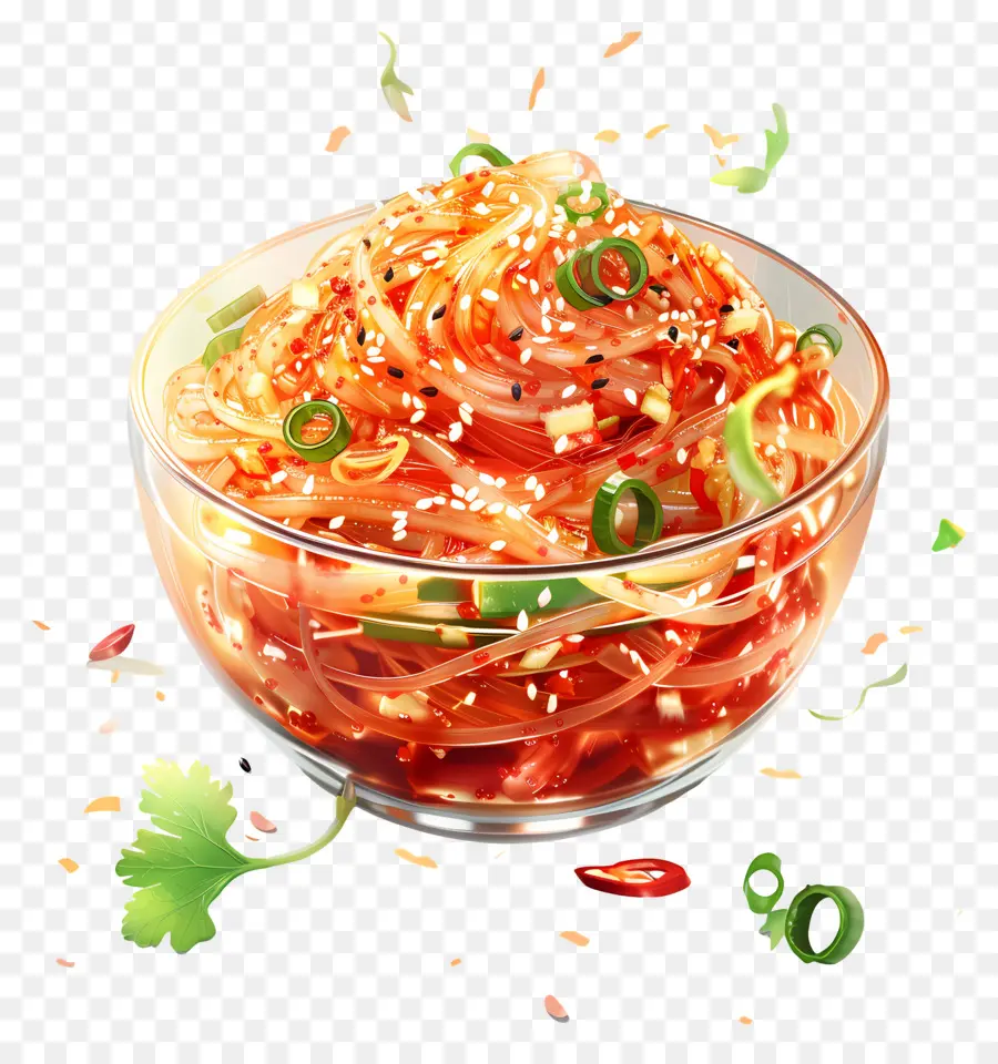 Salad Kimchi Korea，Mie PNG