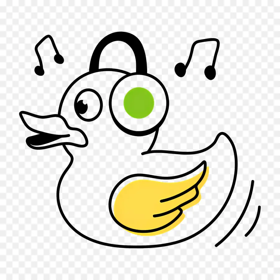 Bebek，Bebek Dengan Headphone PNG