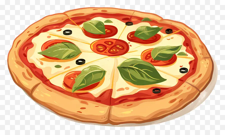 Pizza Margherita，Irisan Pizza PNG