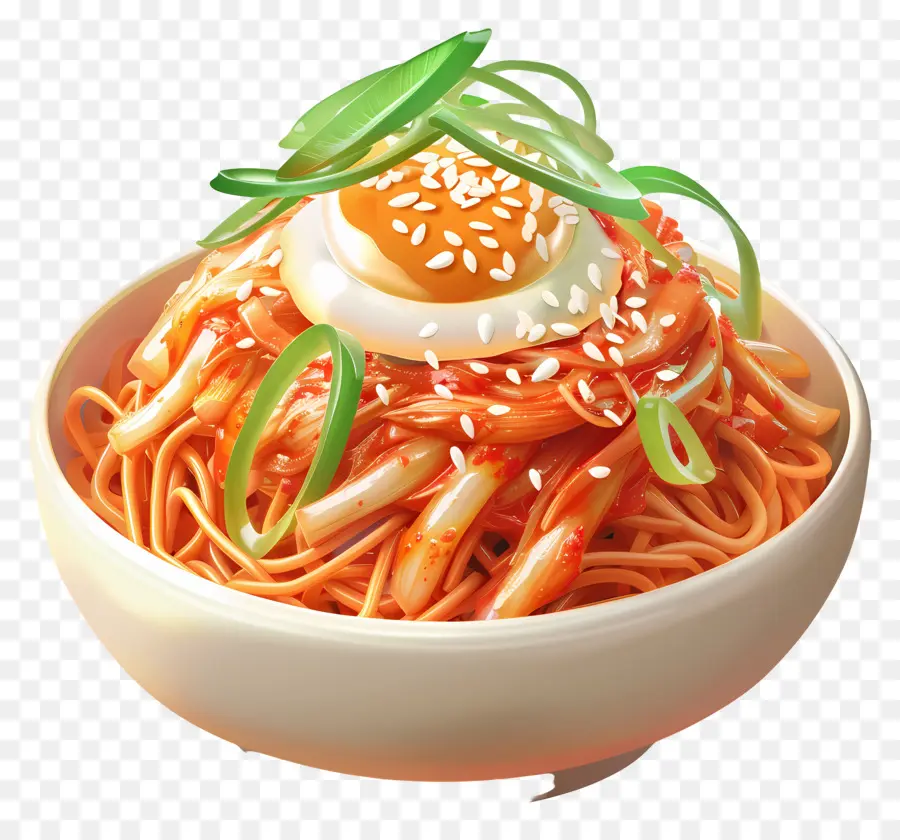 Salad Kimchi Korea，Semangkuk Mie PNG