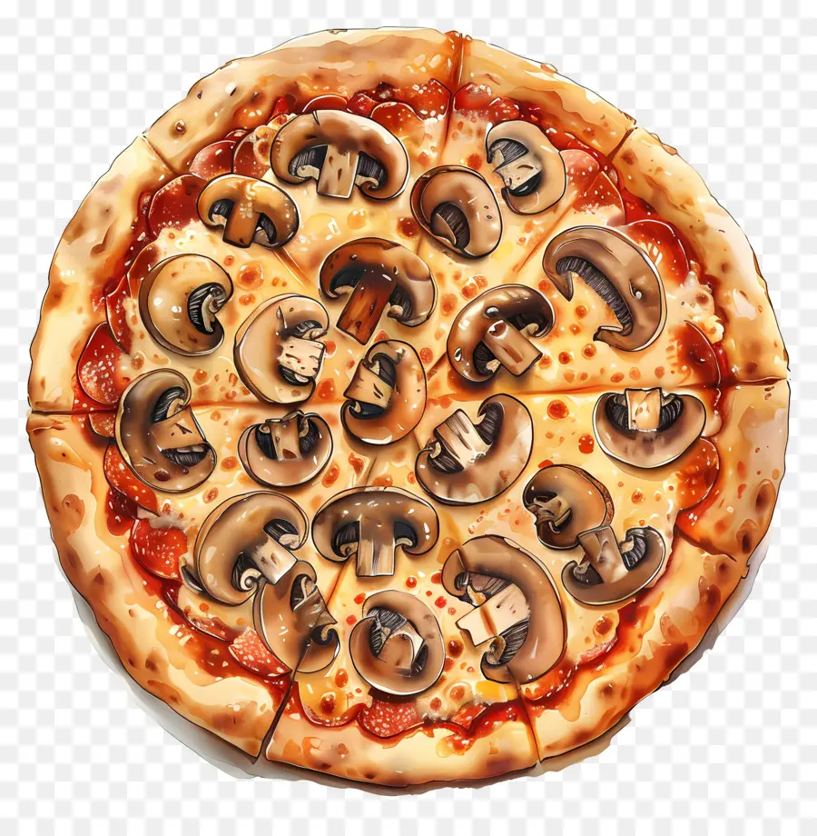 Pizza Jamur，Pizza PNG