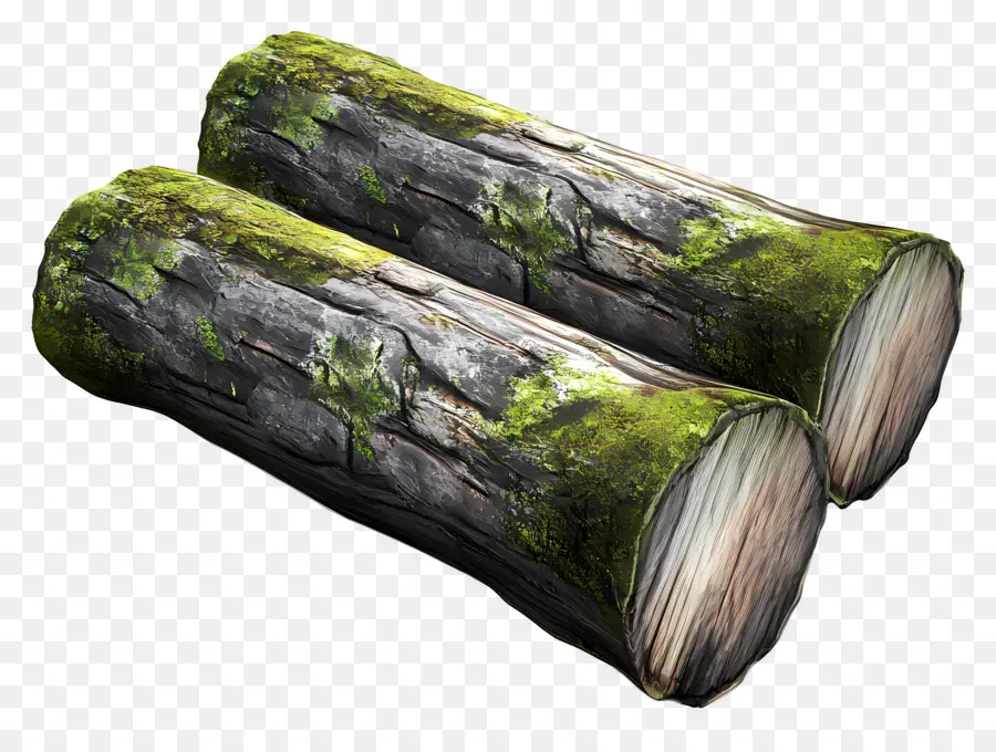 Log Berlumut，Kayu Log PNG