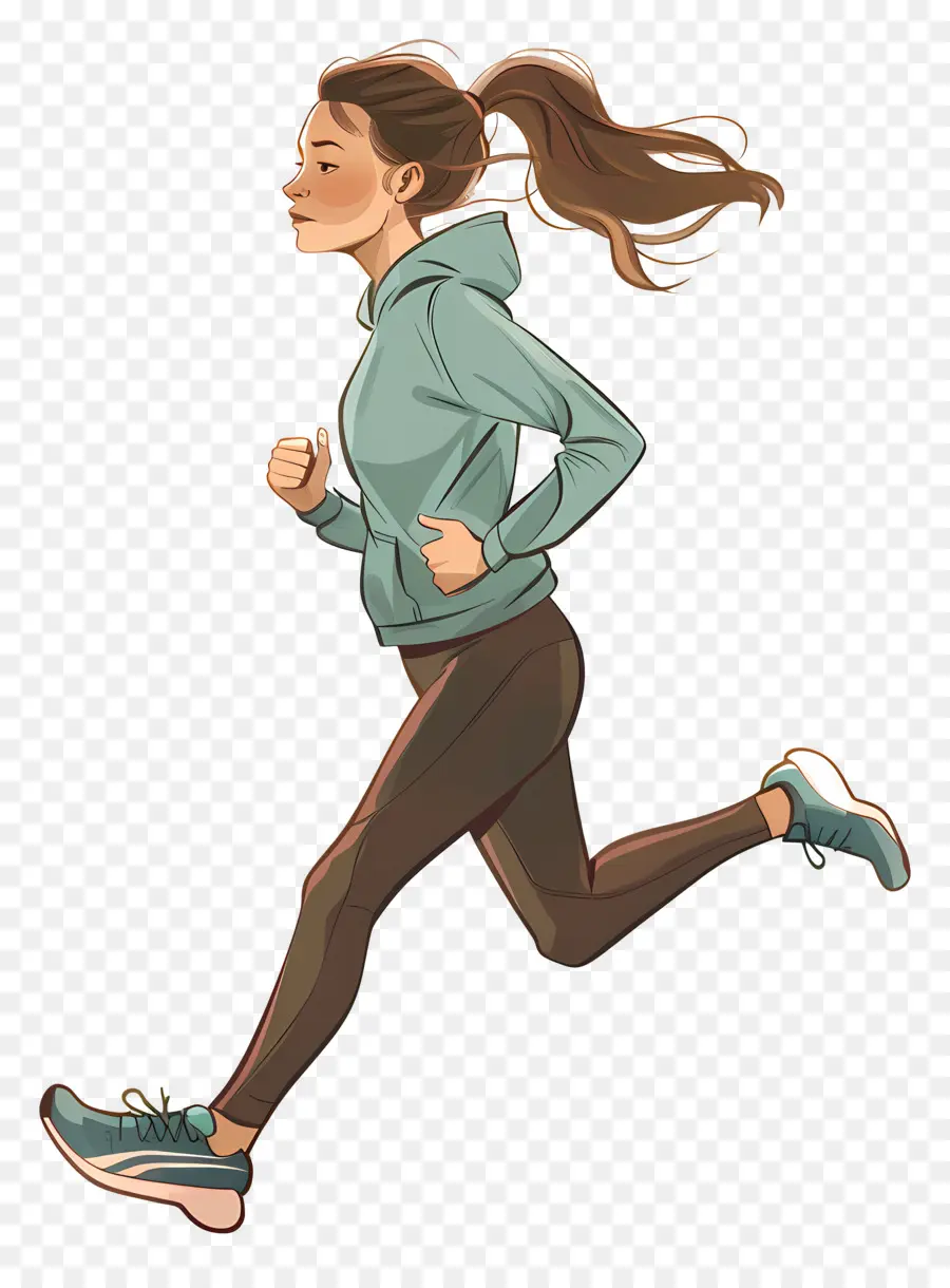 Wanita Jogging，Pelari PNG