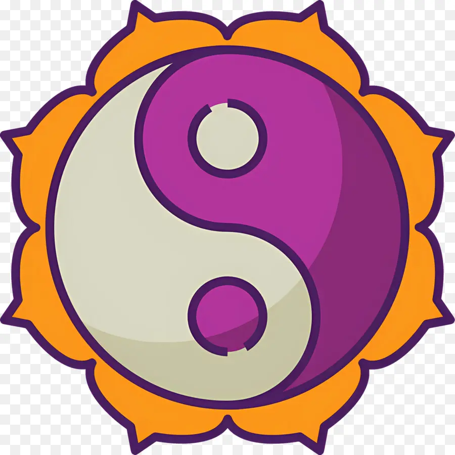 Yin Yang，Ungu Yin Yang PNG