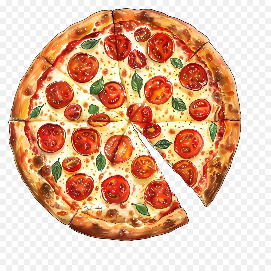 Pizza Margherita，Pizza PNG