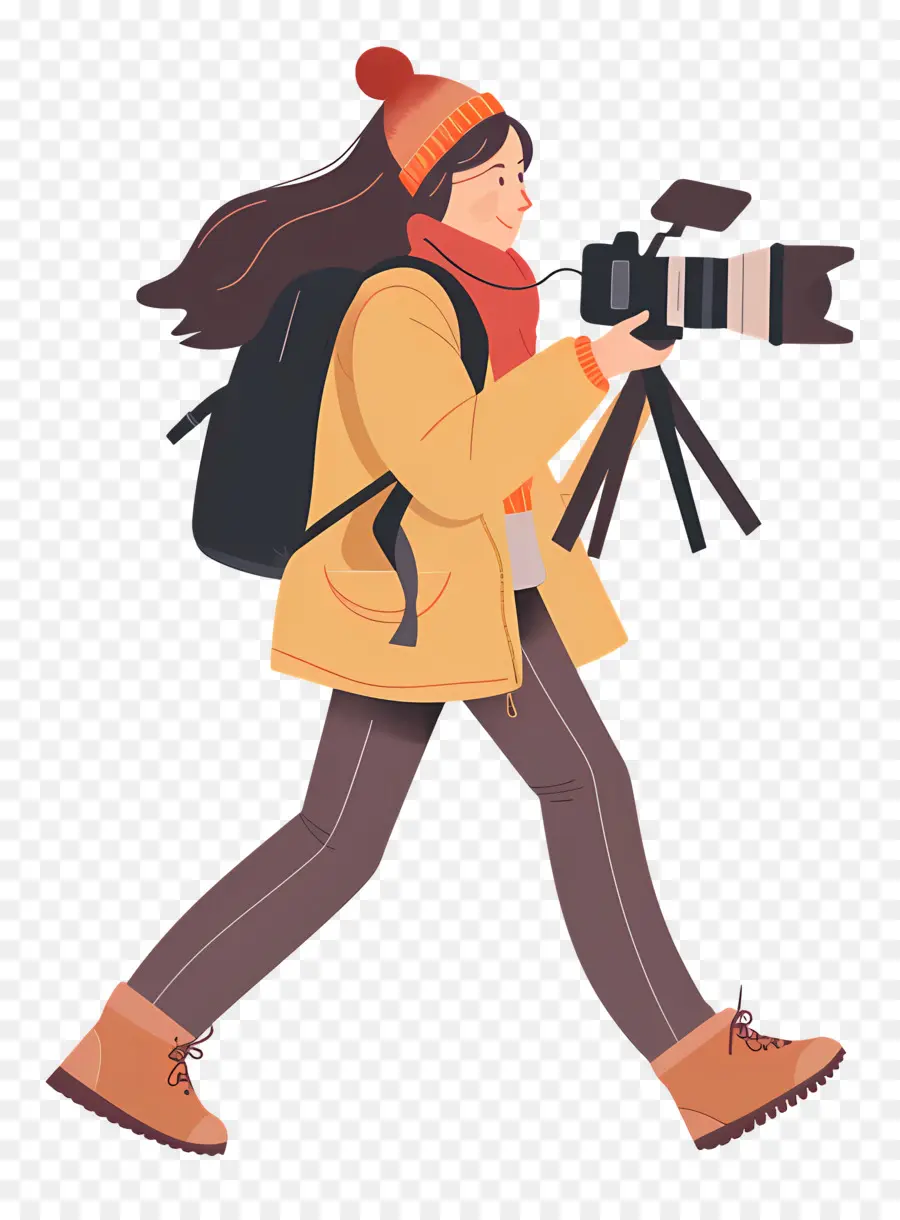 Wanita Merekam Vlog，Fotografer PNG