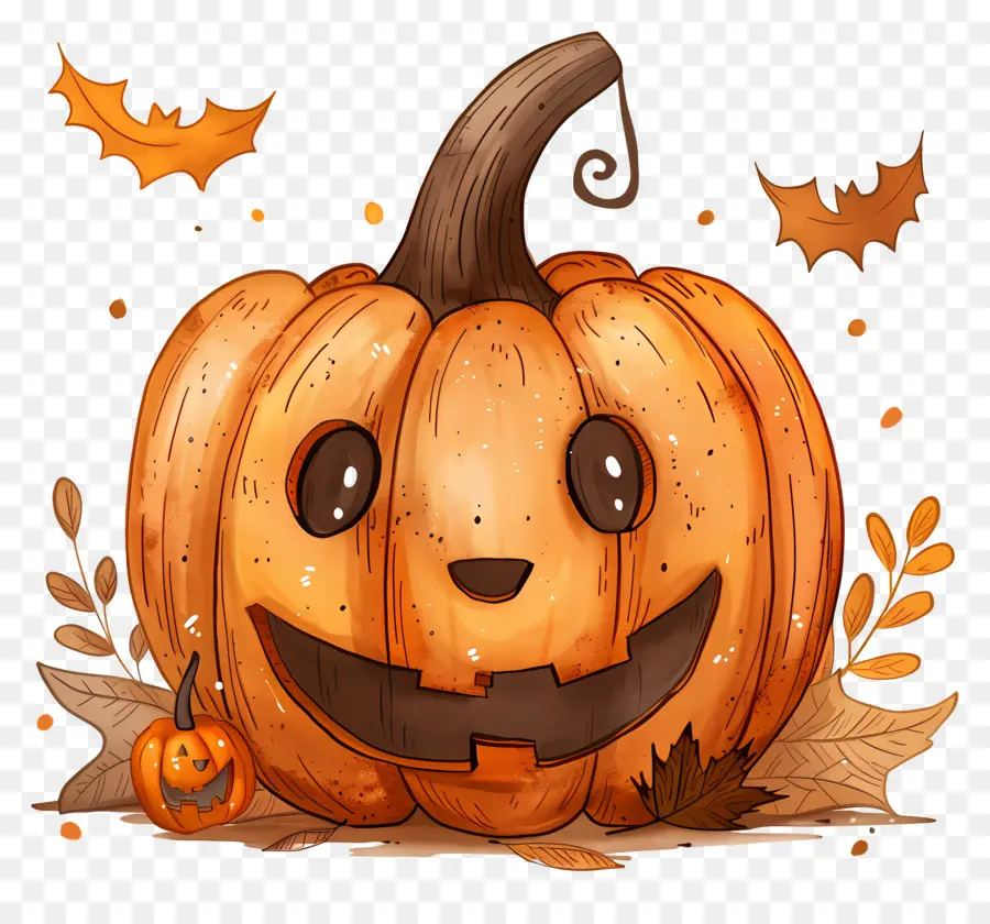 Labu Halloween Yang Lucu，Labu Tersenyum PNG