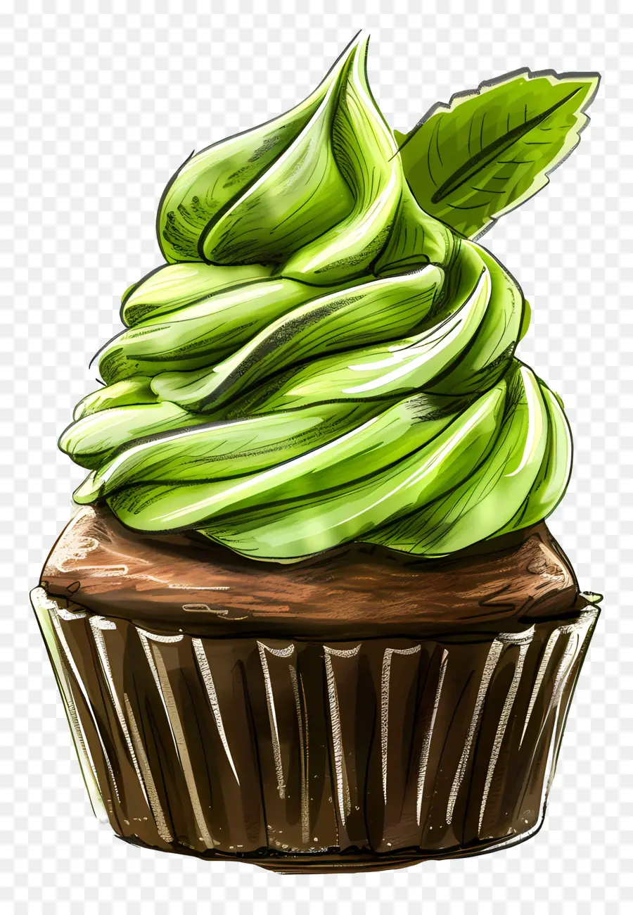 Kue Mangkuk Matcha，Kue Mangkuk Hijau PNG