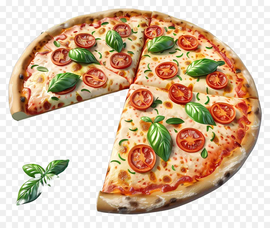 Pizza Margherita，Irisan Pizza PNG