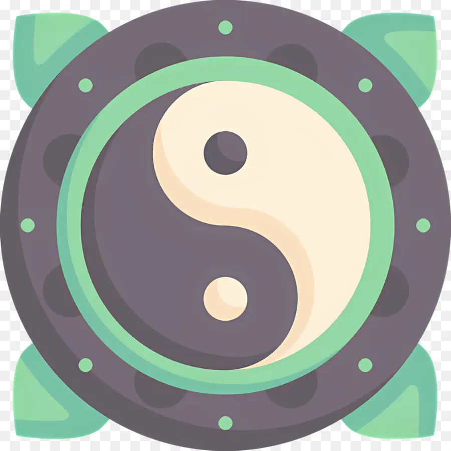 Yin Yang，Simbol Yin Yang Dengan Kura Kura PNG