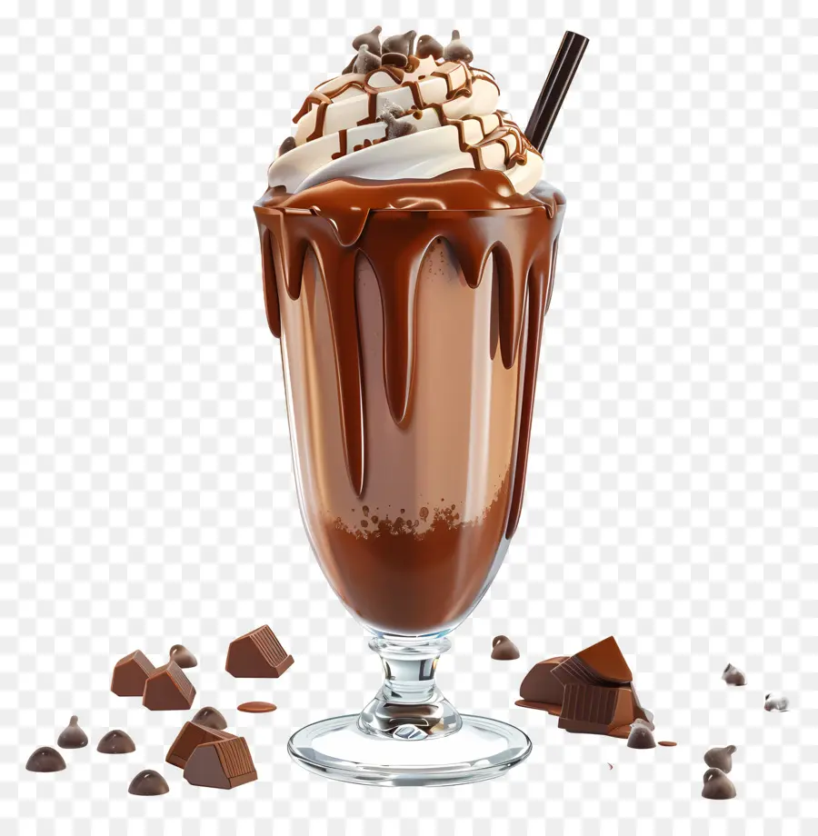 Milkshake Coklat，Hidangan Penutup PNG