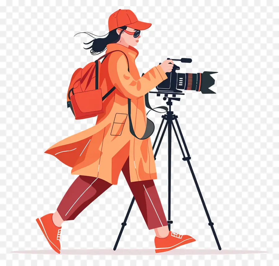 Wanita Merekam Vlog，Fotografer PNG