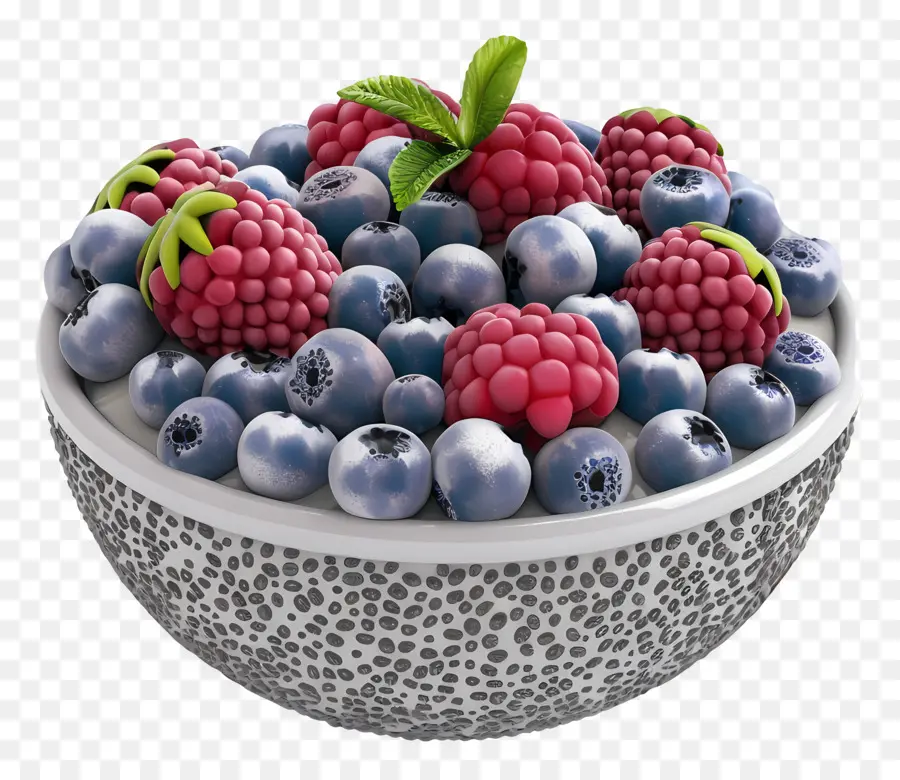 Mangkuk Puding Chia，Semangkuk Berry PNG