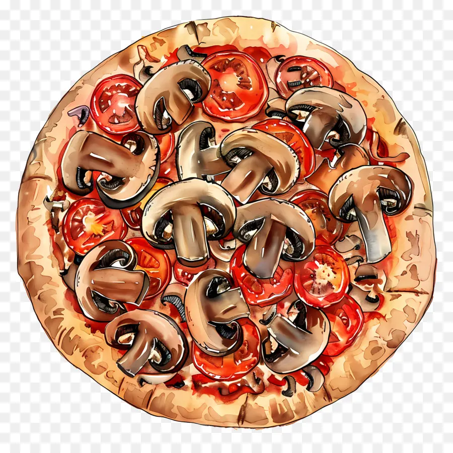 Pizza Jamur，Pizza PNG