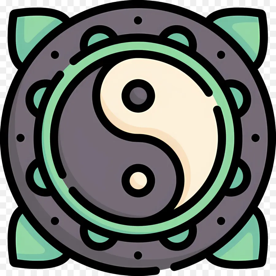 Yin Yang，Simbol Yin Yang Dengan Kura Kura PNG