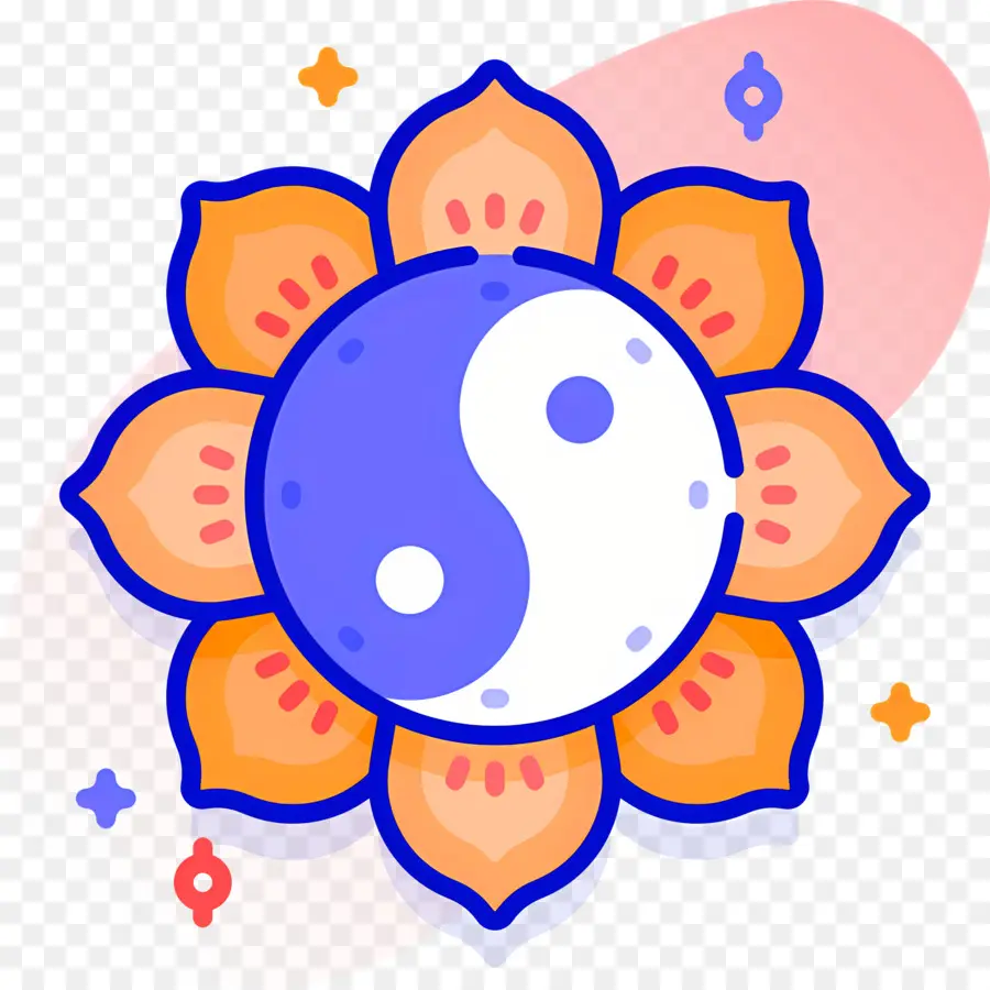 Yin Yang，Yin Yang Dengan Teratai PNG