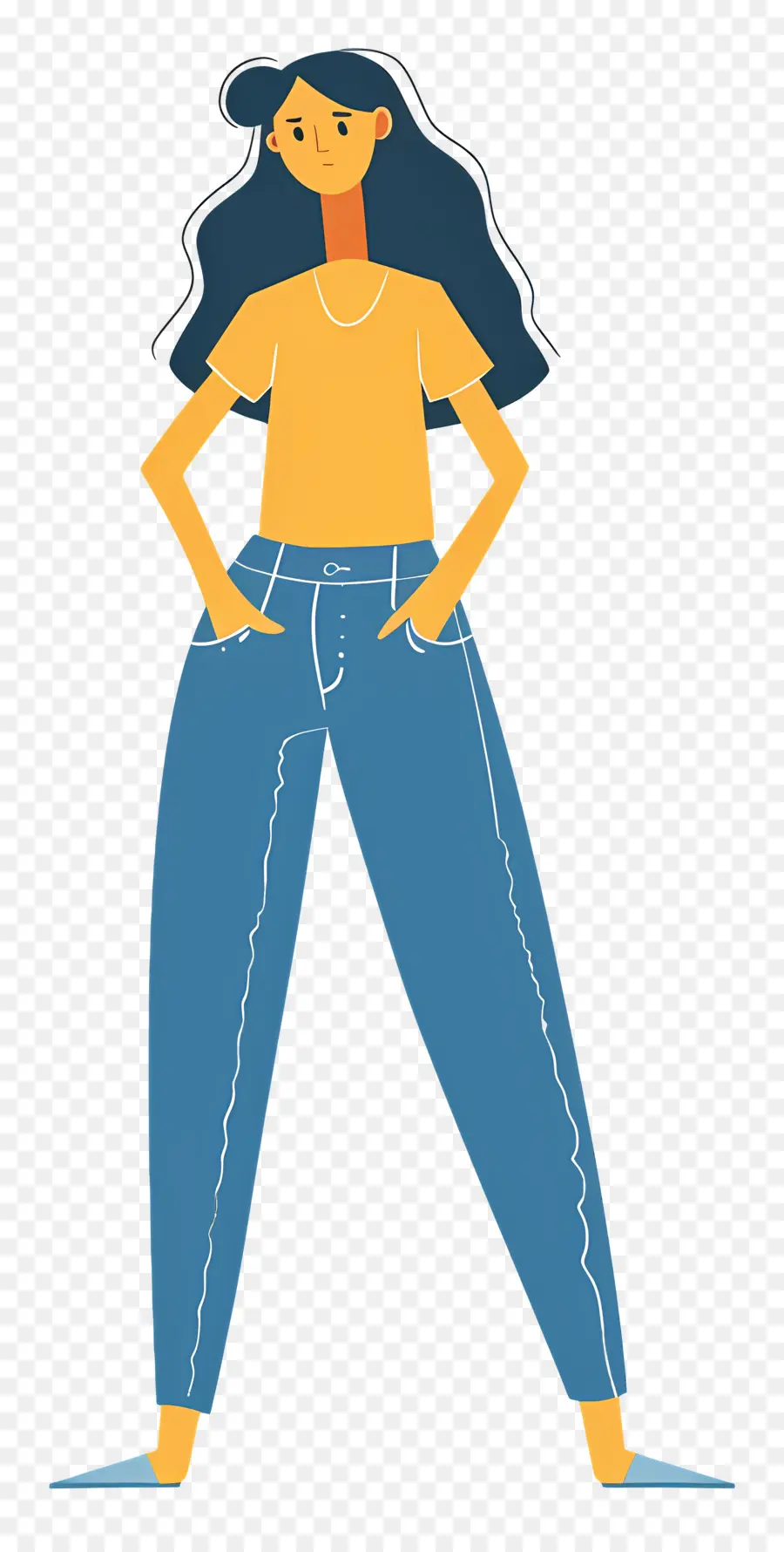 Wanita Berbaju Denim，Wanita PNG