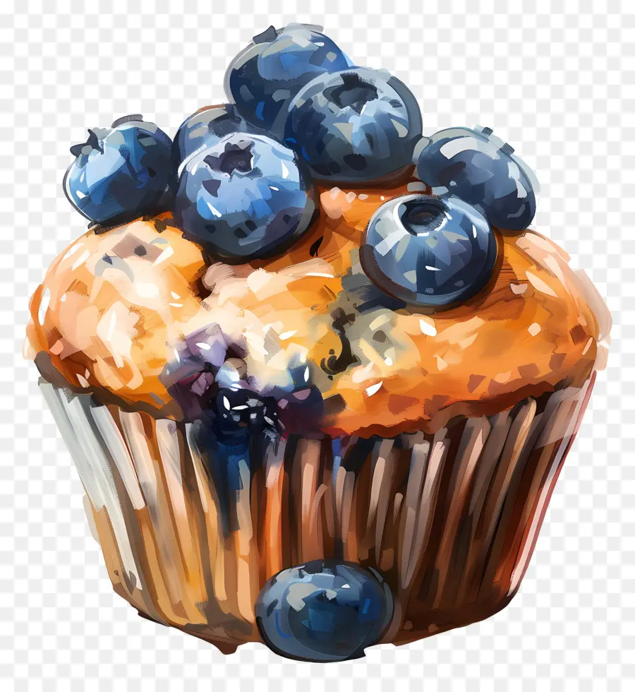 Muffin Blueberry，Kue Mangkuk PNG