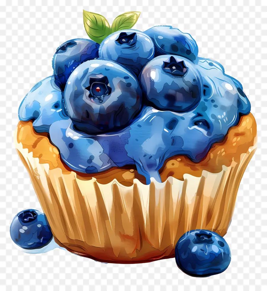 Muffin Blueberry，Kue Mangkuk PNG