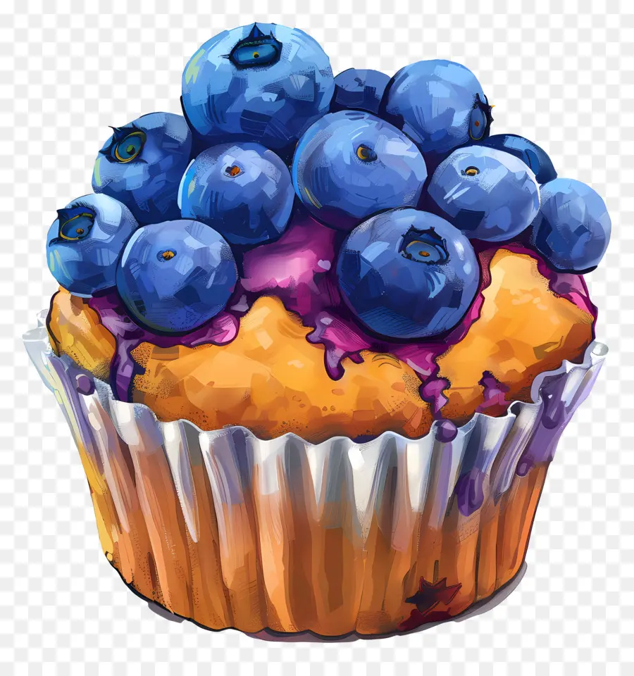 Muffin Blueberry，Kue Mangkuk PNG