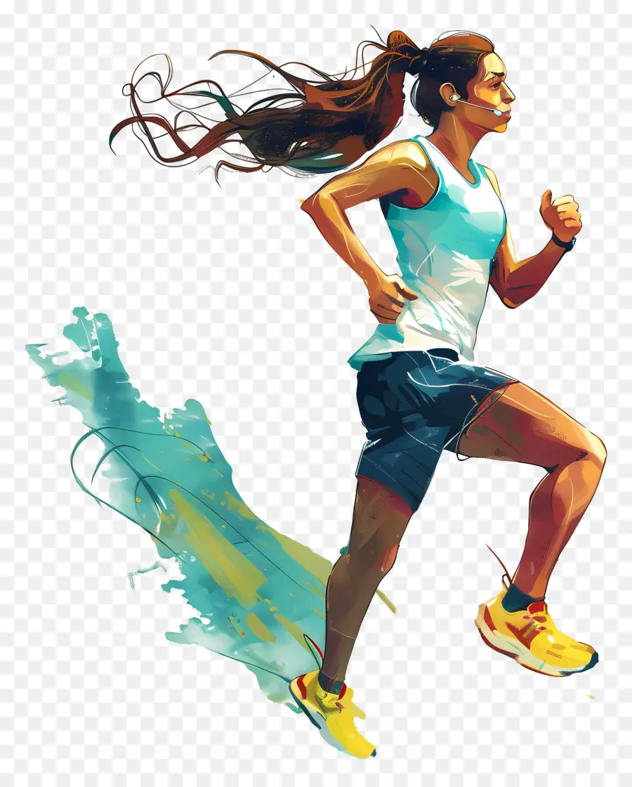 Wanita Jogging，Pelari PNG