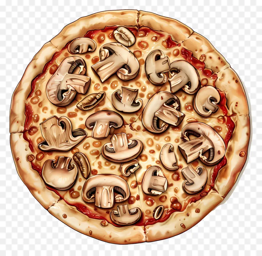 Pizza Jamur，Pizza PNG