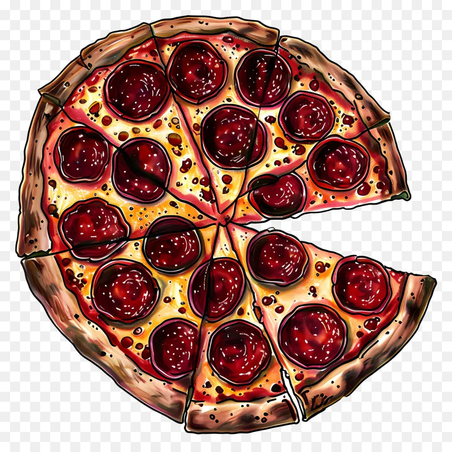 Pizza Peperoni，Pizza PNG