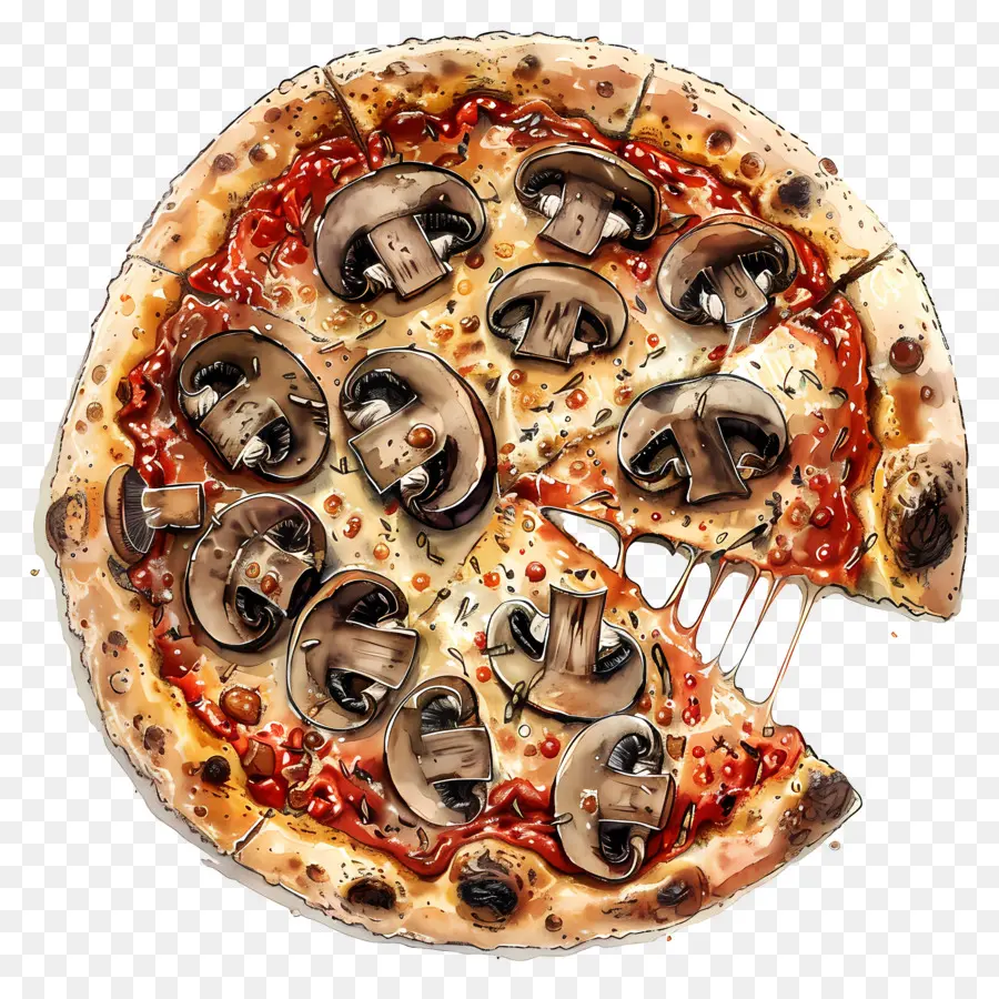 Pizza Jamur，Keju PNG